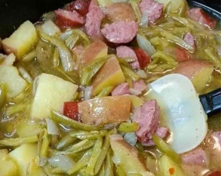 Crockpot Ham, Green Beans and Potatoes