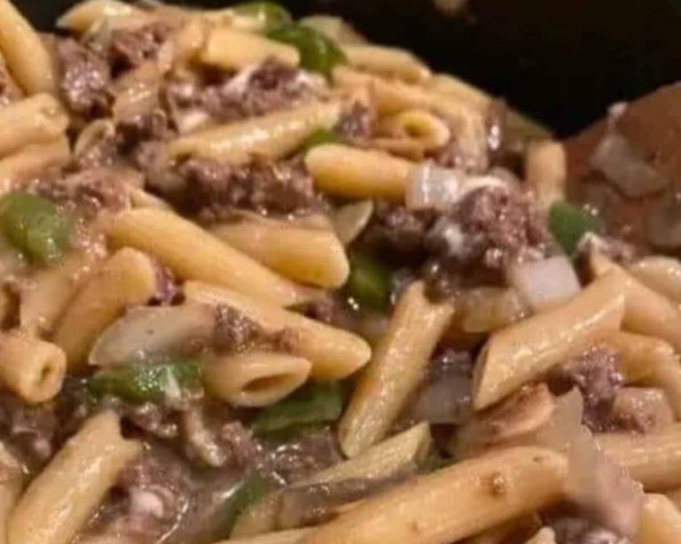 Philly cheesesteak pasta