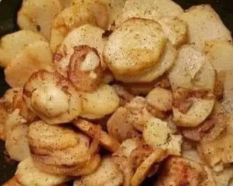 EAT THIS FRIED POTATOES AND ONIONS