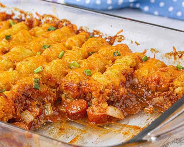 CHILI DOG TATER TOT CASSEROLE