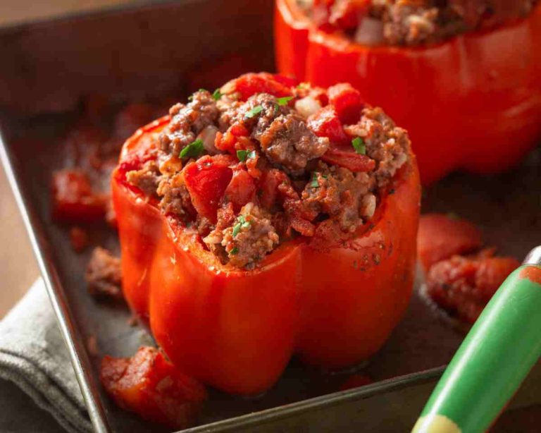 Stuffed peppers with a spicy sauce