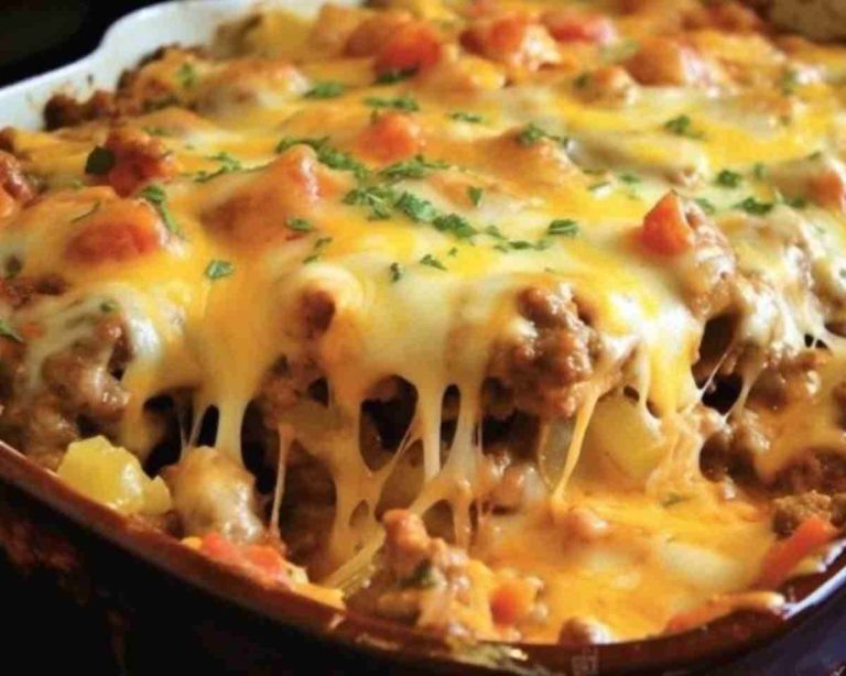 cheesy Beef Lombardi casserole