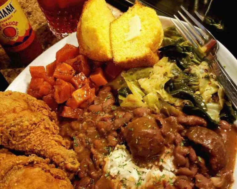 Louisiana Red Beans with Fried Chicken For Dinner