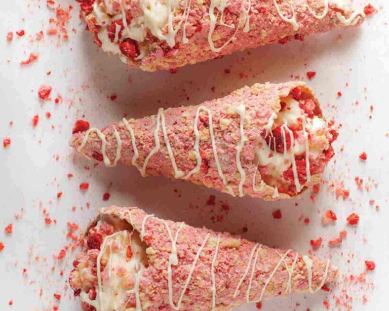 Strawberry Crunch Cheesecake Cones