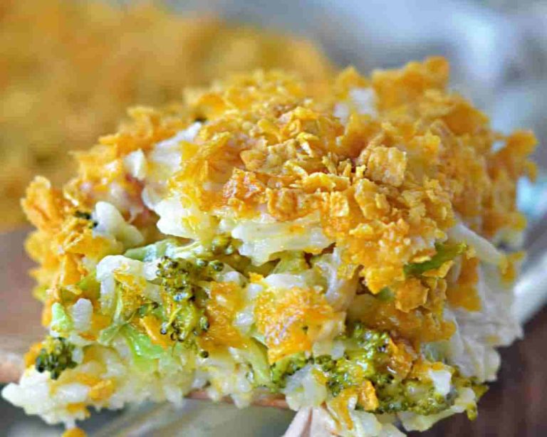 Broccoli Rice Chicken and Cheese Casserole