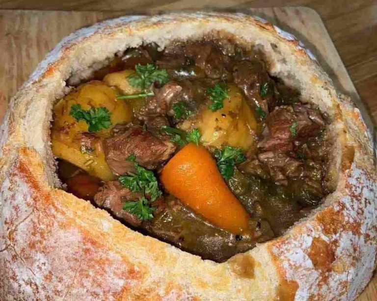 BEEF STEW IN A BREAD BOWL