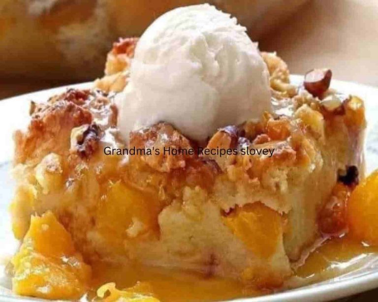 PEACH BREAD PUDDING