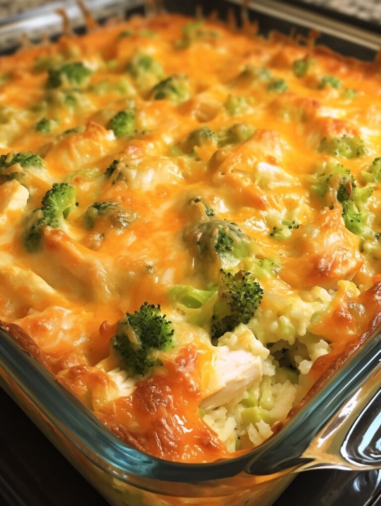 Broccoli, Rice, Cheese, and Chicken Casserole