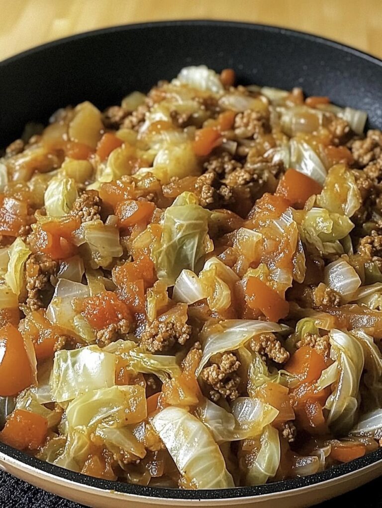 Simple Cabbage and Ground Beef Skillet