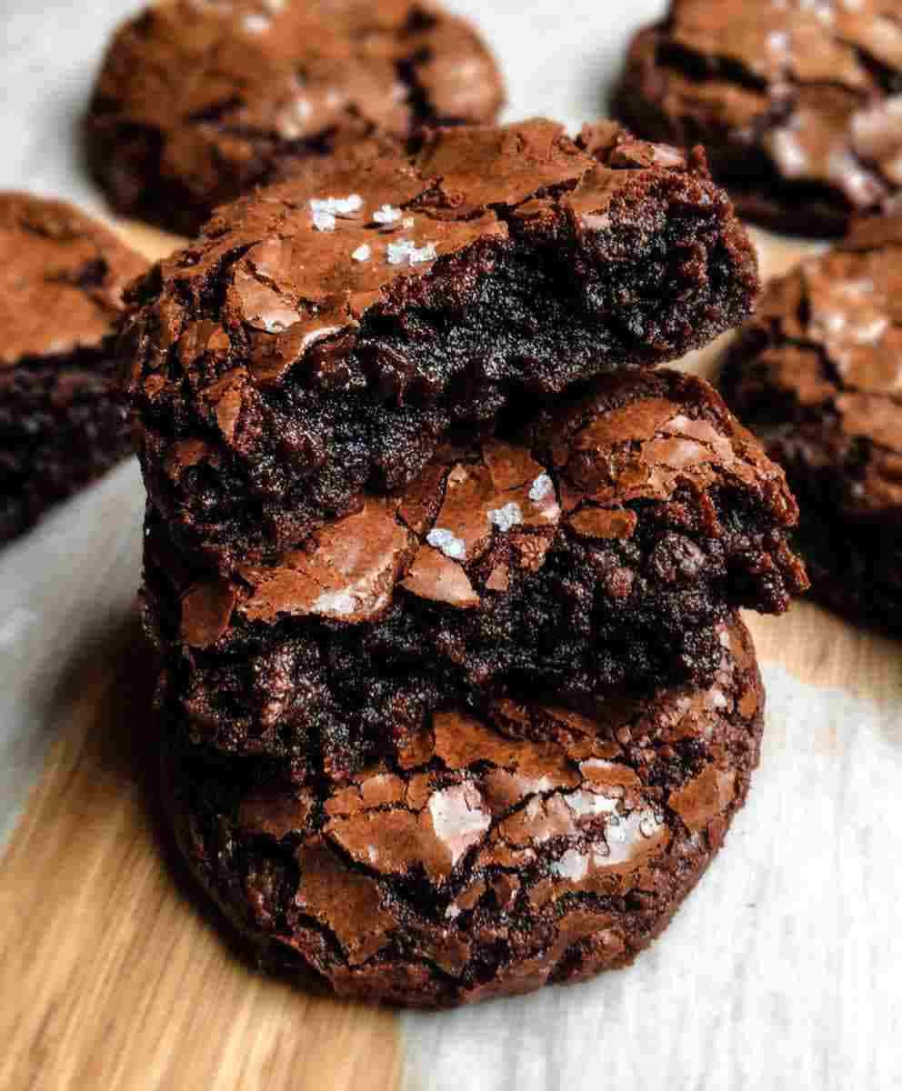{ "title": "Fudgy Chewy Browkies", "type": "food", "name": "Fudgy Chewy Browkies", "summary": "These fudgy and chewy browkies are the ultimate cross between brownies and cookies — rich, chocolatey, with a crackly top and soft, gooey centers.", "notes": "Use room-temperature eggs for better volume when whipping. For extra fudginess, slightly underbake and allow the brookies to set as they cool. Demerara sugar gives a slight crunch; if unavailable, substitute with light brown sugar.", "image_url": "https://yourdomaine.com/wp-content/uploads/2025/08/fudgy-chewy-browkies.webp", "pin_image_url": "", "pin_image_repin_id": "", "post_author": "1", "author_display": "post_author", "author_name": "", "author_link": "", "cost": "5", "servings": "16", "servings_unit": "brookies", "servings_advanced_enabled": "", "prep_time": "15", "prep_time_zero": "0", "cook_time": "14", "cook_time_zero": "0", "total_time": "29", "custom_time": "", "custom_time_zero": "0", "custom_time_label": "", "servings_advanced": { "shape": "round", "unit": "inch", "diameter": 0, "width": 0, "length": 0, "height": 0 }, "tags": { "course": ["Dessert"], "cuisine": ["American"], "keyword": ["brookies", "fudgy cookies", "chewy brownie cookies", "chocolate dessert"] }, "ingredients_flat": [ { "amount": "95", "unit": "g", "name": "all-purpose flour (¾ cup)" }, { "amount": "2", "unit": "tbsp", "name": "cocoa powder" }, { "amount": "1", "unit": "tsp", "name": "baking powder" }, { "amount": "0.25", "unit": "tsp", "name": "salt" }, { "amount": "225", "unit": "g", "name": "dark chocolate, chopped (1¼ cups)" }, { "amount": "56", "unit": "g", "name": "butter, salted or unsalted (¼ cup)" }, { "amount": "2", "unit": "large", "name": "eggs, room temperature" }, { "amount": "100", "unit": "g", "name": "caster sugar or granulated sugar (¾ cup)" }, { "amount": "90", "unit": "g", "name": "demerara sugar or raw sugar (½ cup)" }, { "amount": "1", "unit": "tsp", "name": "vanilla extract" }, { "amount": "85", "unit": "g", "name": "dark or milk chocolate chips (½ cup)" } ], "instructions_flat": [ { "text": "Preheat to 160ºC (320ºF) fan or 170ºC (338ºF) conventional. Line a baking tray with parchment paper.", "type": "instruction", "name": "Step 1", "summary": "Preheat oven and line tray.", "image_url": "" }, { "text": "Melt chopped chocolate and butter in a heatproof bowl over simmering water. Stir until smooth, then mix in vanilla extract.", "type": "instruction", "name": "Step 2", "summary": "Melt chocolate and butter, add vanilla.", "image_url": "" }, { "text": "In a separate bowl, whisk eggs, caster sugar, and demerara sugar on high speed for about 5 minutes until thick and fluffy.", "type": "instruction", "name": "Step 3", "summary": "Whip eggs and sugars until fluffy.", "image_url": "" }, { "text": "Sift together flour, cocoa powder, baking powder, and salt. Stir in chocolate chips.", "type": "instruction", "name": "Step 4", "summary": "Mix dry ingredients with chocolate chips.", "image_url": "" }, { "text": "Fold the melted chocolate mixture into the whipped eggs gently.", "type": "instruction", "name": "Step 5", "summary": "Combine melted chocolate with eggs.", "image_url": "" }, { "text": "Add the dry ingredients to the wet mixture, folding carefully until just combined.", "type": "instruction", "name": "Step 6", "summary": "Fold in dry ingredients.", "image_url": "" }, { "text": "Scoop tablespoons of batter onto the tray, spacing evenly. Bake for 12–14 minutes until tops are shiny and crackly.", "type": "instruction", "name": "Step 7", "summary": "Bake until shiny and crackly.", "image_url": "" }, { "text": "Sprinkle with sea salt if desired. Let cool 10 minutes before transferring to a wire rack.", "type": "instruction", "name": "Step 8", "summary": "Cool and finish with sea salt.", "image_url": "" } ], "equipment": [ { "name": "Mixing bowls (heatproof, medium, and large)", "notes": "" }, { "name": "Whisk and spatula", "notes": "" }, { "name": "Electric hand whisk or stand mixer", "notes": "" }, { "name": "Baking tray lined with parchment paper", "notes": "" }, { "name": "Measuring cups and spoons", "notes": "" }, { "name": "Wire cooling rack", "notes": "" } ], "nutrition": { "calories": "150", "carbohydrates": "20", "protein": "2", "fat": "8", "saturated_fat": "5", "polyunsaturated_fat": "0.5", "monounsaturated_fat": "2", "trans_fat": "0", "cholesterol": "25", "sodium": "60", "potassium": "120", "fiber": "1", "sugar": "14", "vitamin_a": "150", "vitamin_c": "0", "calcium": "15", "iron": "1.5" }, "custom_fields": { "inspiration": "A rich, chocolatey treat that combines the best of brownies and cookies in one bite." }, "taxonomy_payload": { "terms": { "course": ["Dessert"], "cuisine": ["American"], "keyword": ["brookies", "fudgy cookies", "chewy brownie cookies", "chocolate dessert"] }, "meta": { "wprm_equipment": ["A", "B", "C", "D", "E", "F"] } } } Fudgy Chewy Browkies