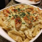 Baked Creamy Chicken Mozzarella Pasta