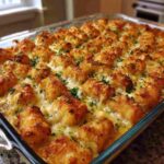 Chicken Alfredo Tater Tot Casserole