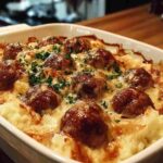 Meatball & Mashed Potato Bake