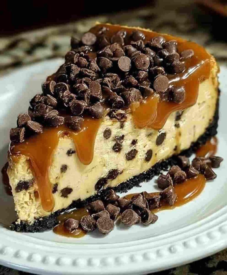 Salted Caramel Chocolate Chip Cheesecake