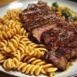 Sticky Honey Garlic Steak and Rotini