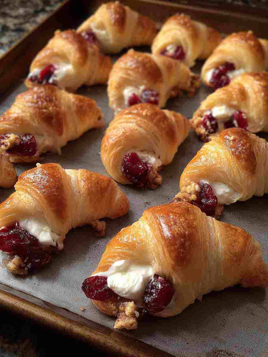 Cranberry Cream Cheese Crescent Bites