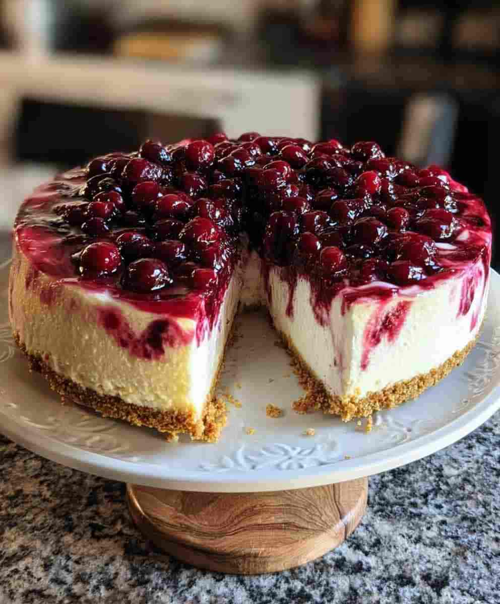 Cranberry Swirl Cheesecake