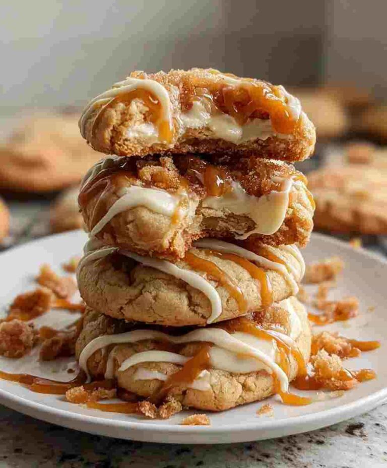 Crumbl Salted Caramel Cheesecake Cookies