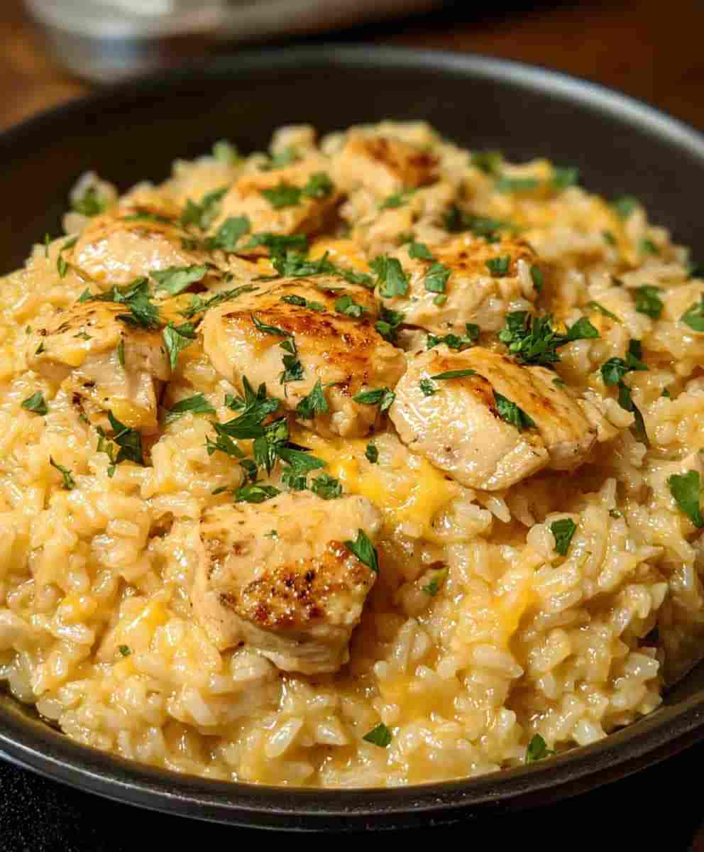 Irresistible Cheesy Chicken and Rice