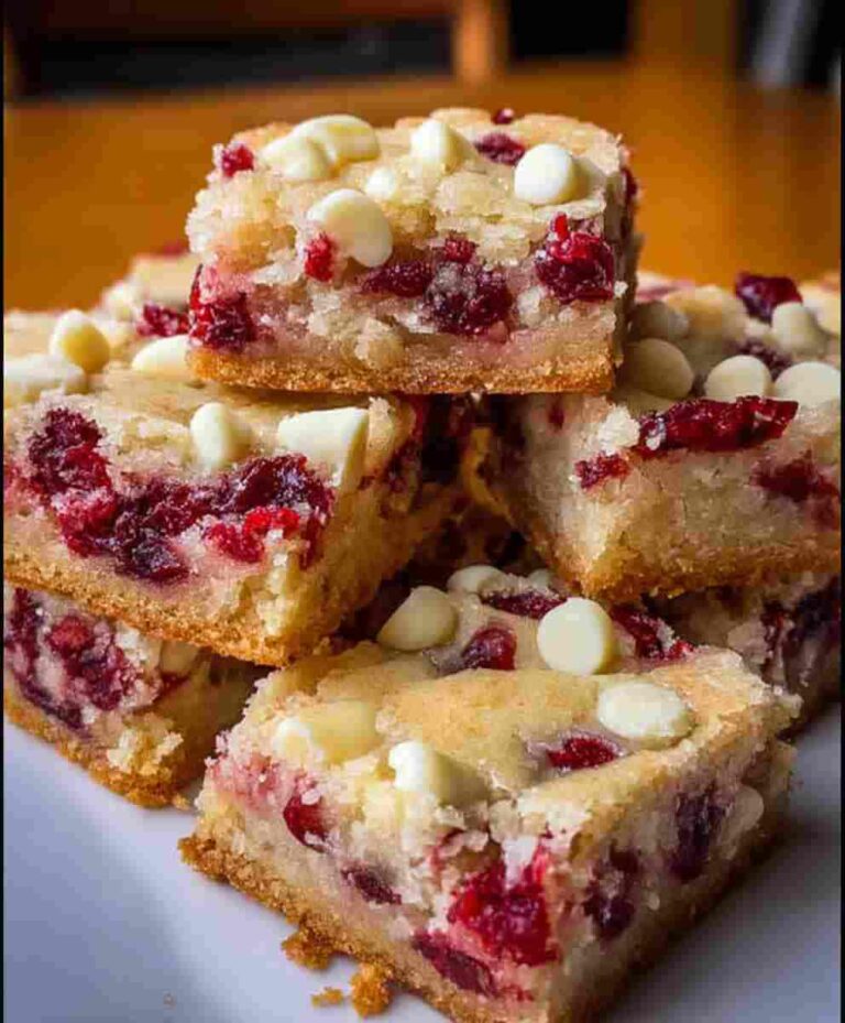 Cranberry White Chocolate Blondies