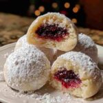 Raspberry Almond Snowball Cookies