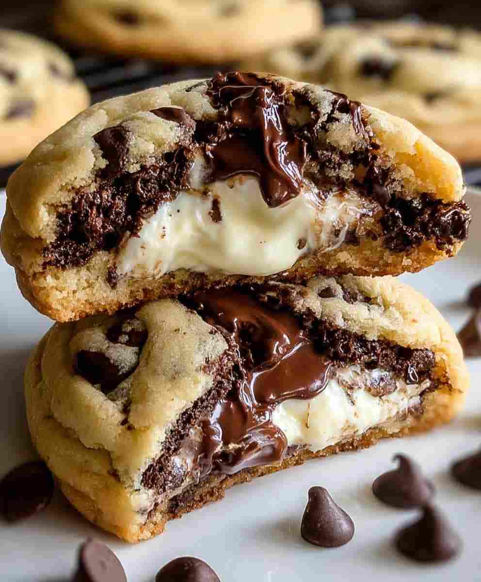 Best Cheesecake Stuffed Chocolate Chip Cookies