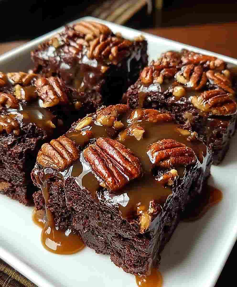 Caramel Pecan Turtle Brownies