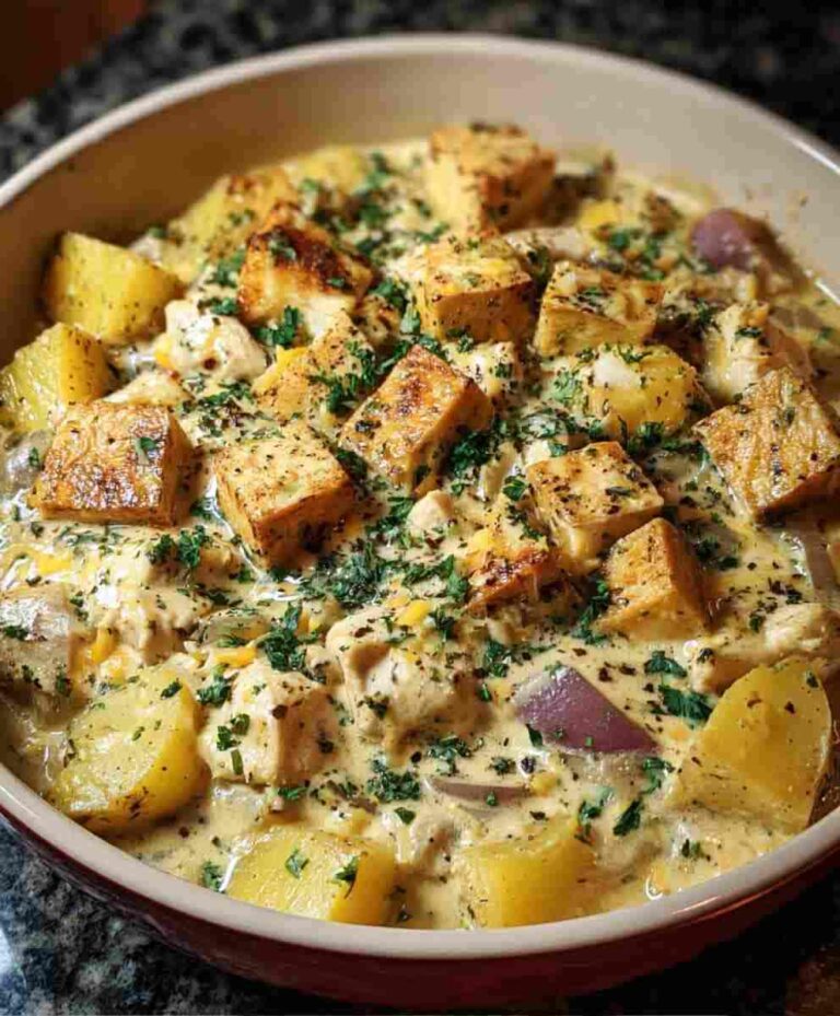 Creamy Garlic Cheesy Chicken and Potatoes
