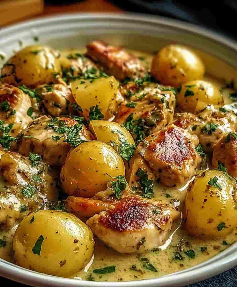 Garlic Parmesan Crockpot Chicken and Potatoes