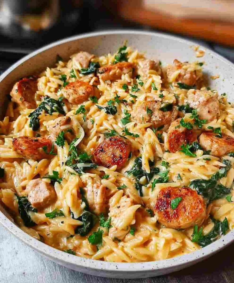 Creamy Chicken Sausage Orzo